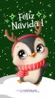 Imagen super-mona de un pingüino diciendo ¡FELIZ NAVIDAD!