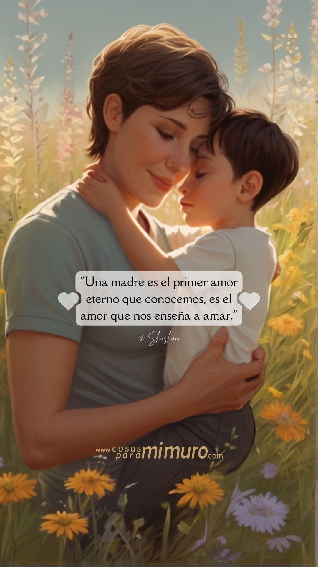Una madre es el primer amor eterno que conocemos, es el amor que nos enseña a amar.