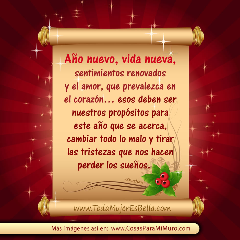 Año nuevo, vida nueva Cosas para mi muro